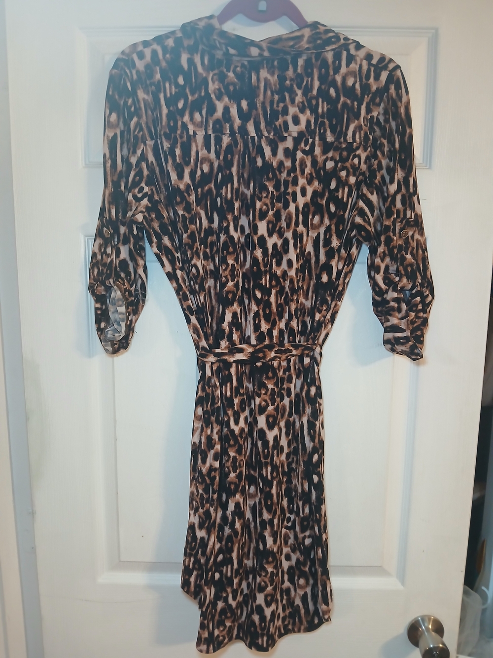 New York & Company Leopard-Print Mini Dress in Brown and Black - Picture 5 of 5